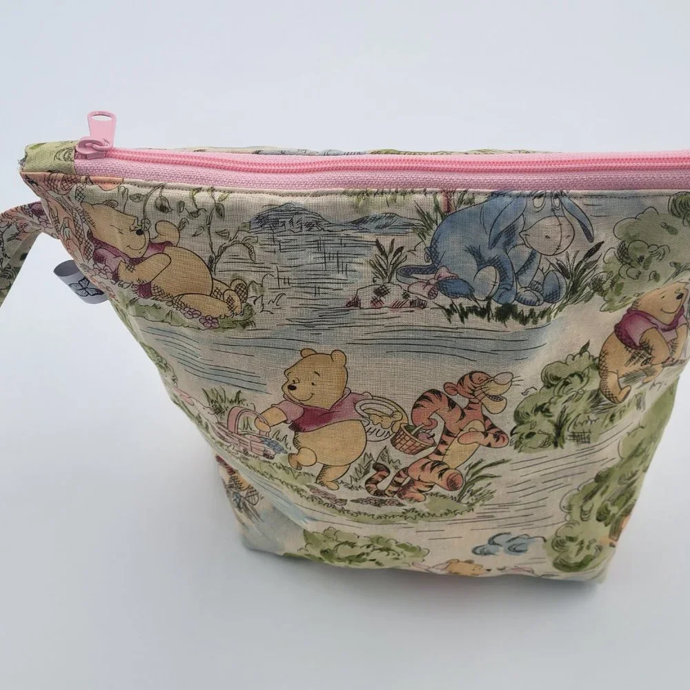 Handmade Winnie the Pooh Cotton Calico  Vintage look Print Baby Set 10.5Wx12L.